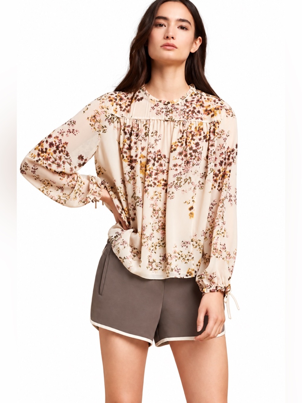Aritzia Wilfred Lourdes Floral Blouse Size Small